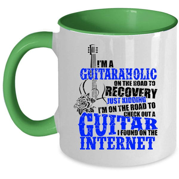 Funny Gift For Guitarist Coffee Mug, I'm A Guitaraholic Accent Mug