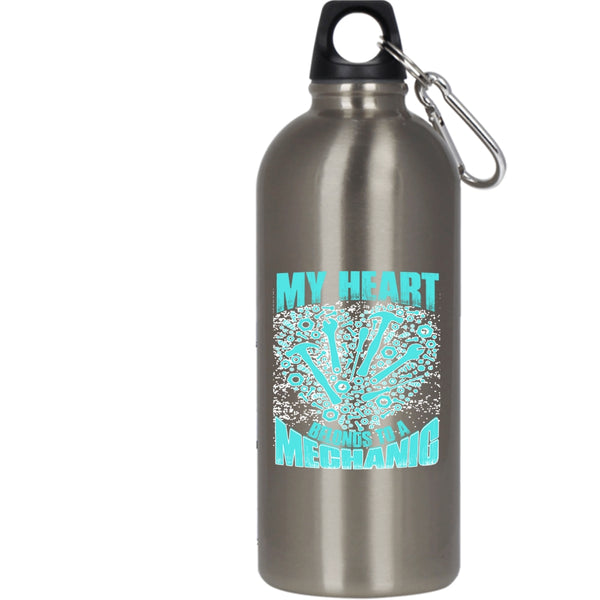 My Heart Belongs To A Mechanic 20 oz Stainless Steel Bottle,I Love My Mechanic Outdoor Sports Water Bottle