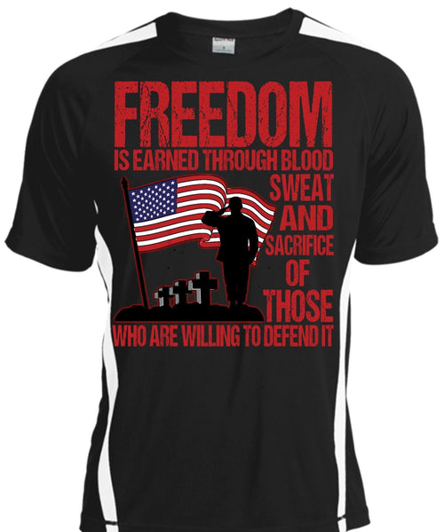 A black t-shirt with the shopify logo