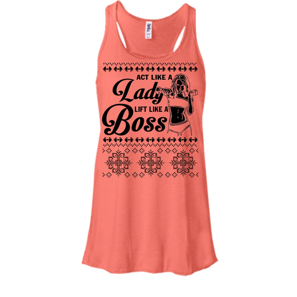 Act Like A Lady T Shirt, Lady Merry Christmas Tank Top