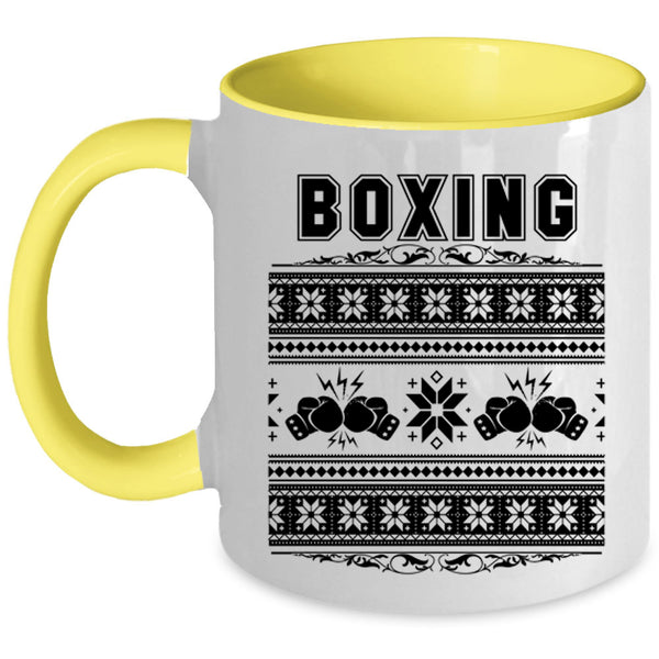 Funny Christmas Coffee Mug, Boxing Accent Mug