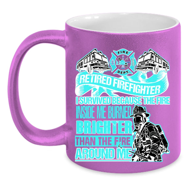 Awesome Gift For Grandfather Coffee Mug, Retired Firefighter Accent Mug