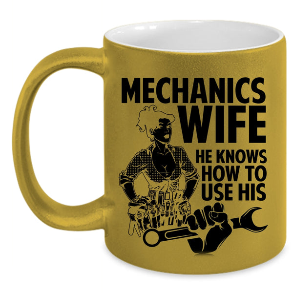 Pretty Mechanic's Wife Coffee Mug, Mechanics Wife Accent Mug