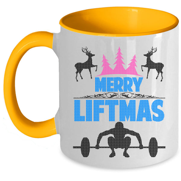 Merry Little Christmas Coffee Mug, Merry Liftmas Accent Mug