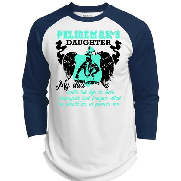 Policeman's Daughter T Shirt, I Love Police T Shirt, Awesome T-Shirts  (Polyester Game Baseball Jersey)