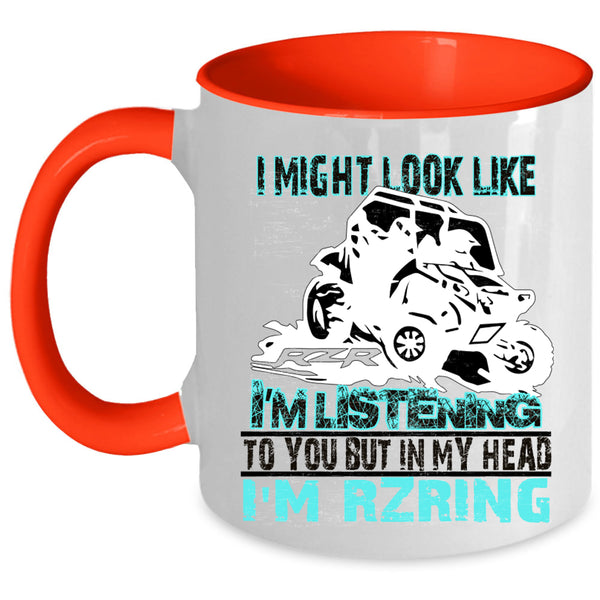 Cool Dirty Track Racing Coffee Mug, In My Head I'm Rzring Accent Mug