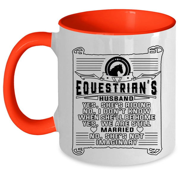 Funny Gift For Husband Coffee Mug, Equestrian's Husband Accent Mug