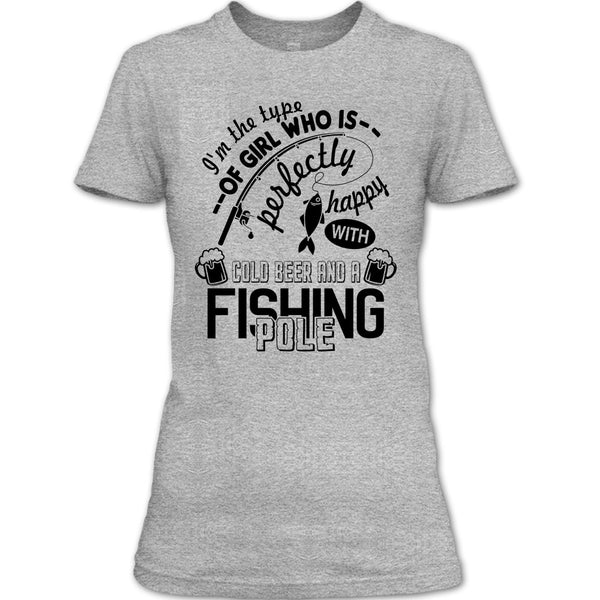 Pretty Happy With Cool Beer T Shirt, Coolest Fishing Lover T Shirt