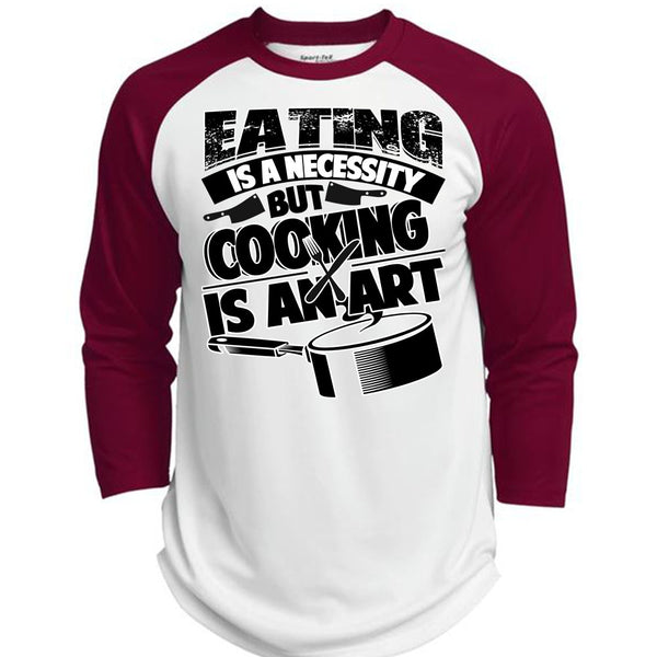 Eating Is A Necessity T Shirt, I Love Cooking T Shirt, Awesome T-Shirts  (Polyester Game Baseball Jersey)