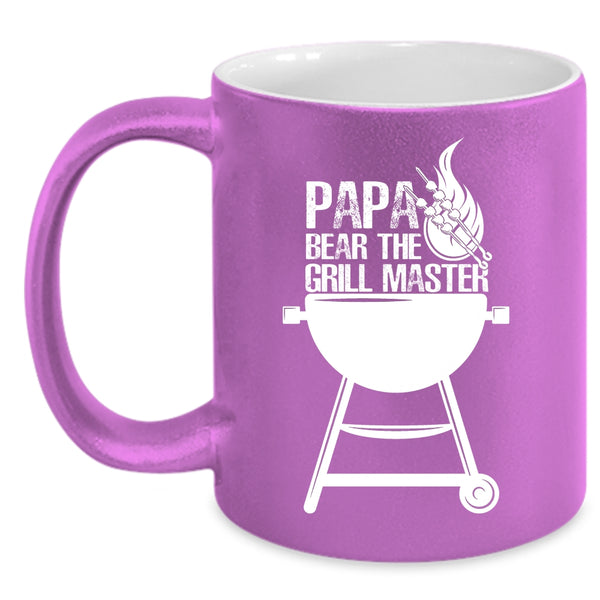 Papa Bear The Grill Master Coffee Mug, Funny Gift For Papa Coffee Cup