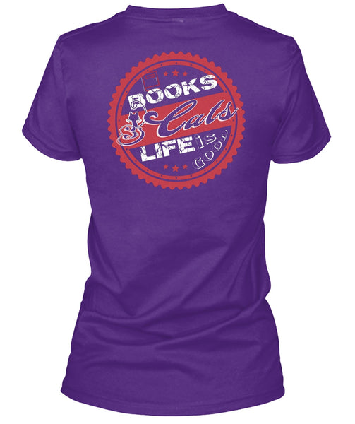 Books Cats Life Is Good T Shirt, I Love Cats T Shirt