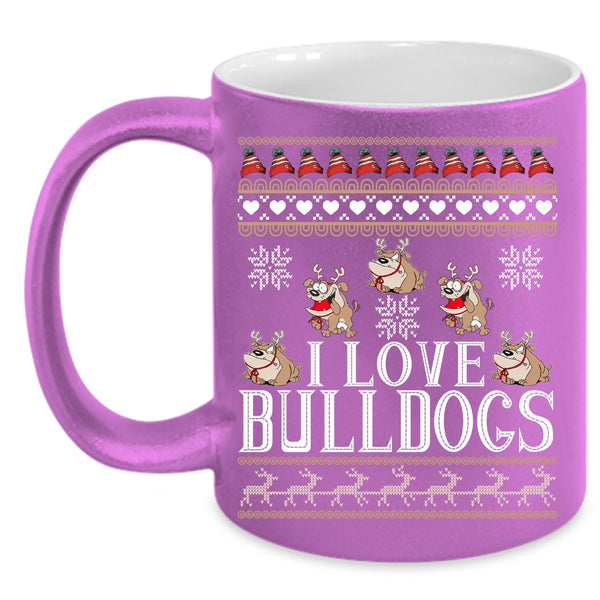 I Love Bulldogs Coffee Mug, Cute Gift For Dog Lovers Coffee Cup