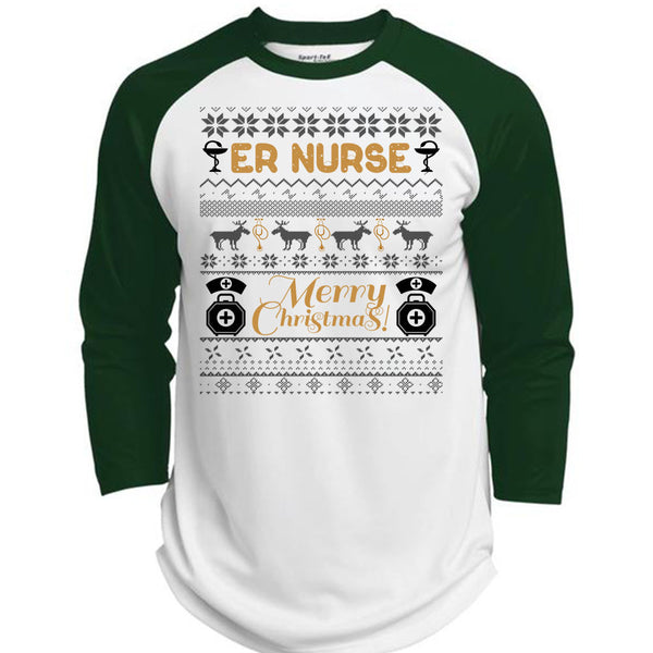 ER Nurse Merry Christmas T Shirt, I Love Nursing T Shirt, Awesome T-Shirts  (Polyester Game Baseball Jersey)