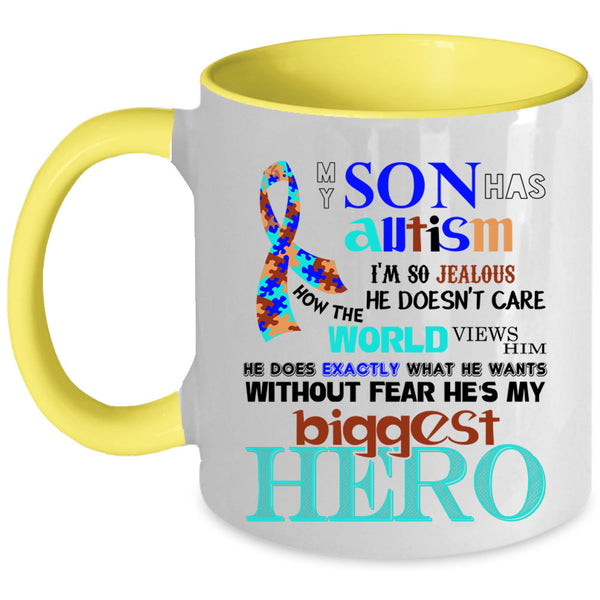 Cute Gift For Autism Mom Coffee Mug, My Son Has Autism Accent Mug