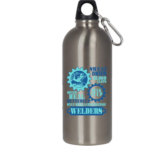 Only Real Girls Become Welders 20 oz Stainless Steel Bottle,Beautiful Girls Outdoor Sports Water Bottle