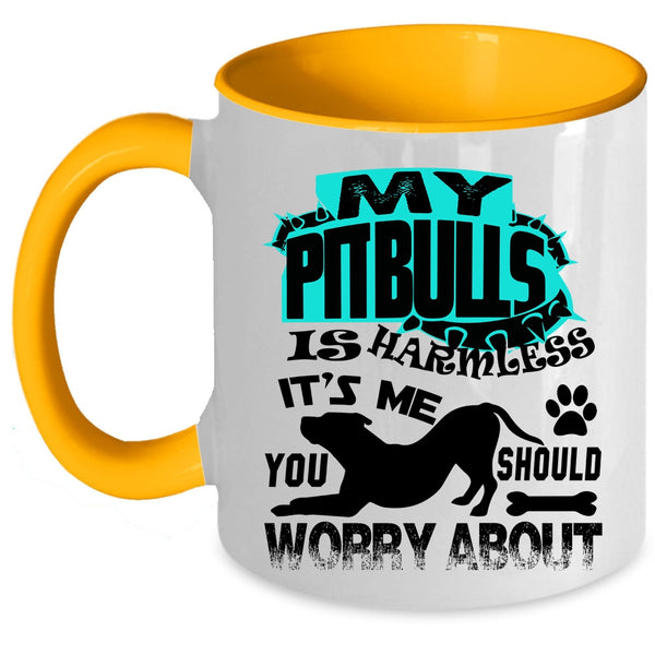 Gift For Dog Lovers Coffee Mug, My Pitbulls Is Harmless Accent Mug