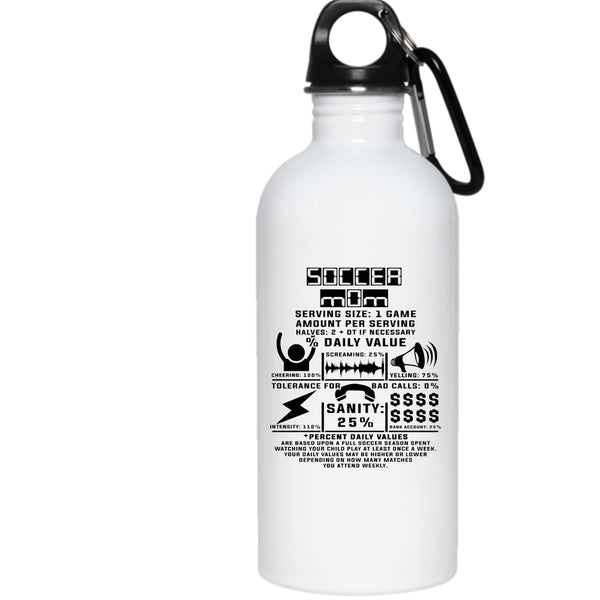 Soccer Mom 20 oz Stainless Steel Bottle,I Love Soccer Mom Outdoor Sports Water Bottle