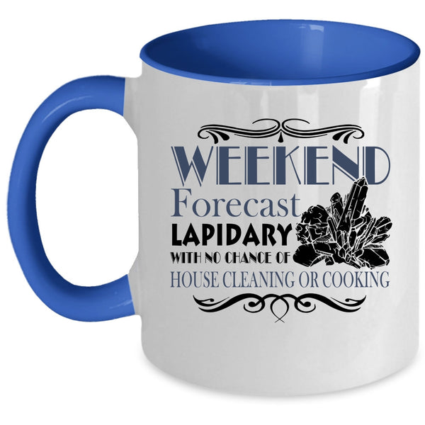Awesome Jewelers Coffee Mug, Weekend Forecasy Lapidary Accent Mug