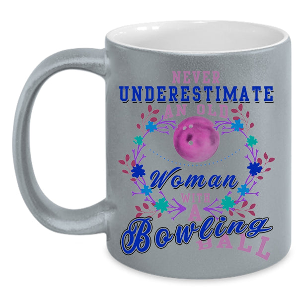 Cute Grandmas Coffee Mug, An Old Woman With A Bowling Ball Accent Mug