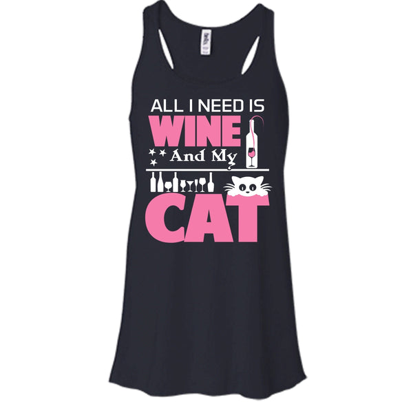 All I Need Is Wine And My Cat Shirt, Cool Cat Shirt