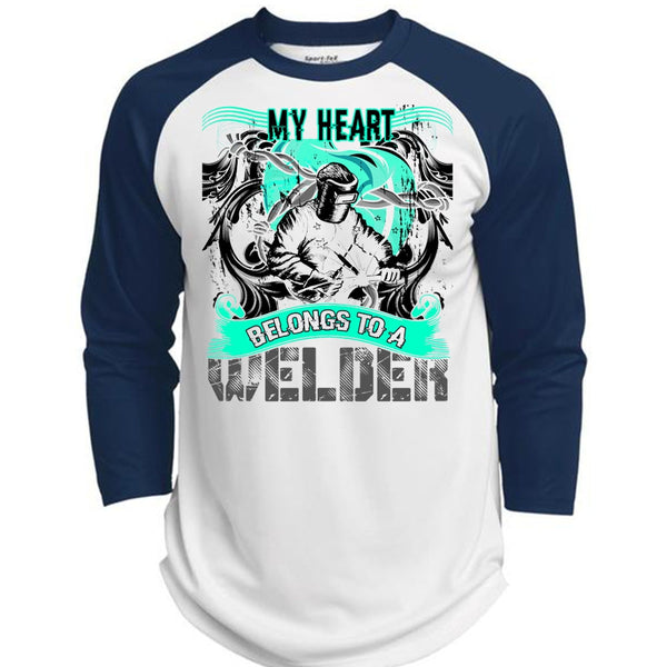 My Heart Belongs To A Welder T Shirt, I Love Welder T Shirt, Awesome T-Shirts  (Polyester Game Baseball Jersey)
