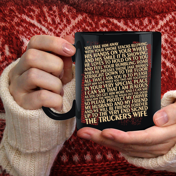 The Trucker's Wife Coffee Mug, Cute Trucker's Wife Coffee Cup