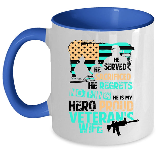 Beautiful Wife Coffee Mug, Proud Veteran's Wife Accent Mug