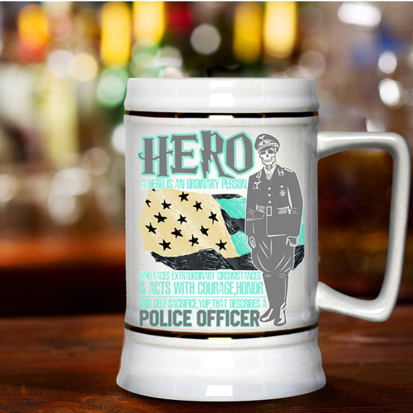 Awesome Gift for Police Officer Beer Stein 22oz, Police Officer Beer Mug