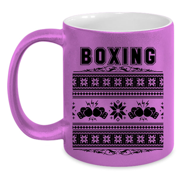 Funny Christmas Coffee Mug, Boxing Accent Mug