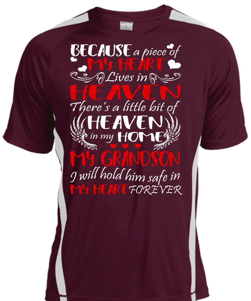 Heaven In My Home My Grandson T Shirt, My Heart Lives In Heaven T Shirt, Cool Shirt