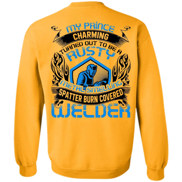 Metal Smelling T Shirt, Spatter Burn Covered Welder Sweatshirt