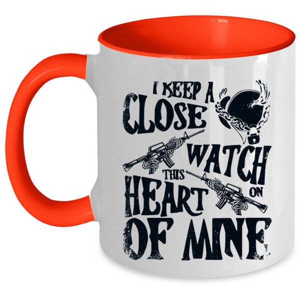 This Heart Of Mine Coffee Mug, I Keep A Close Watch On Accent Mug