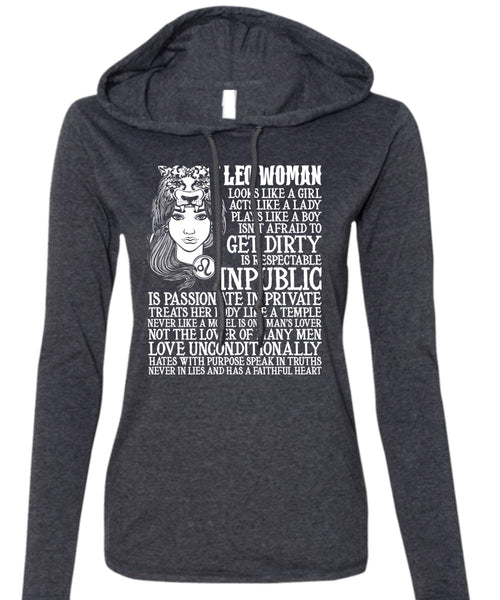 Leo Woman T Shirt, Being A Leo T Shirt (Anvil Ladies Ringspun Hooded)