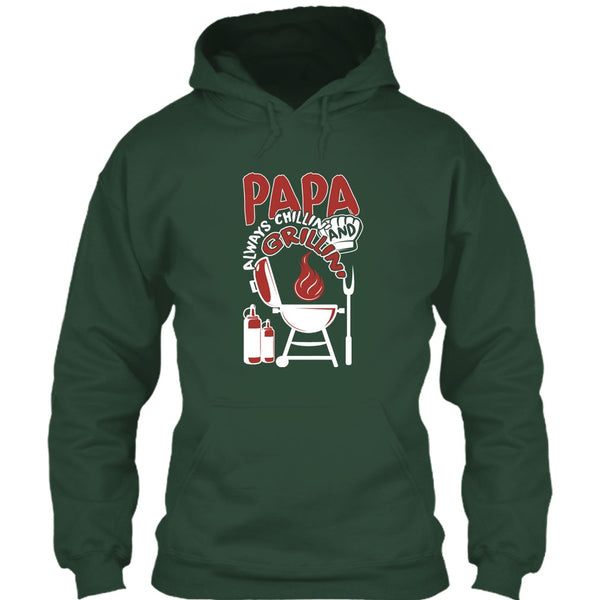 Papa Always Chikkin' T Shirt, Chilling And Grilling T Shirt