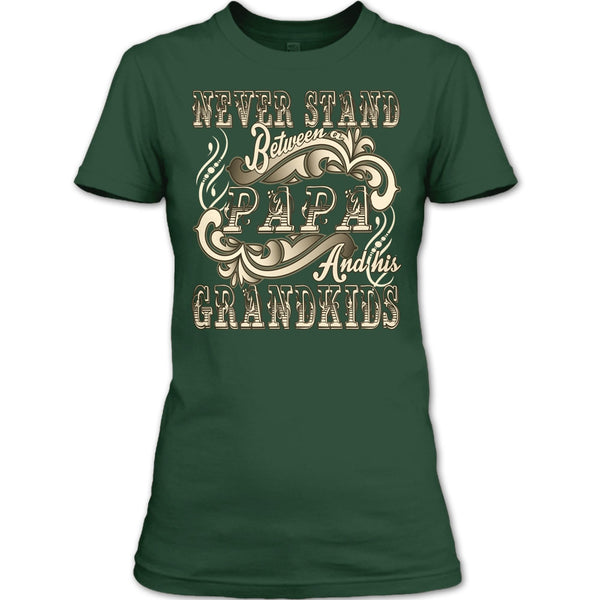 Never Stand Between T Shirt, Papa And His Grandkids T Shirt