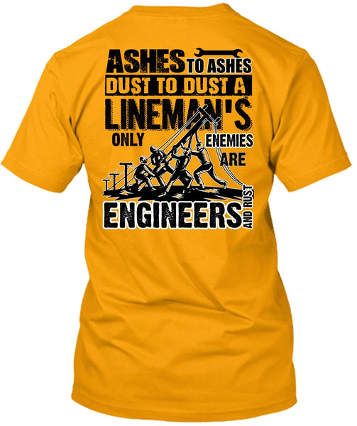 Lineman's Only Enemies T Shirt, I Love Lineman T Shirt