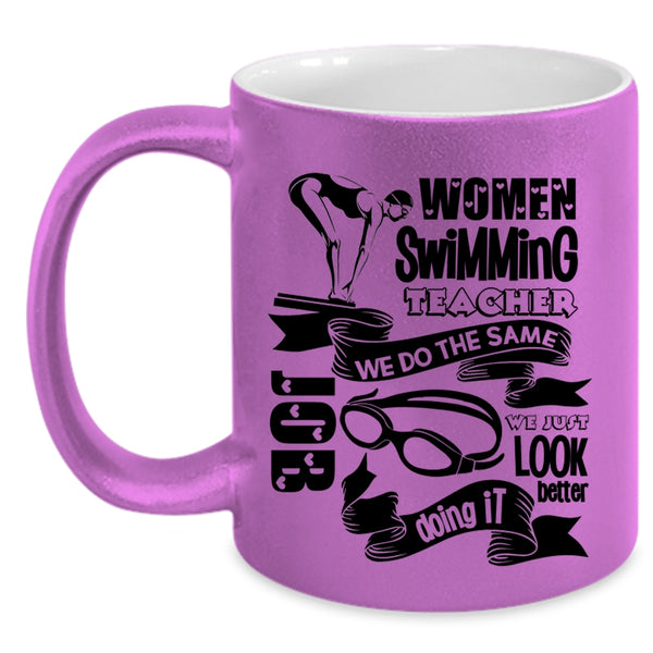 Cute Gift For Swimming Teacher Coffee Mug, Women Swimming Teacher Accent Mug