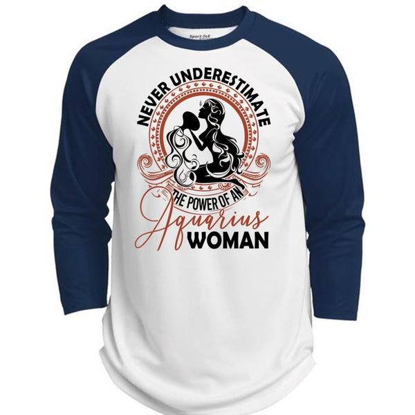 The Power Of An Aquarius Woman T Shirt, I Love Aquarius T Shirt, Awesome T-Shirts  (Polyester Game Baseball Jersey)