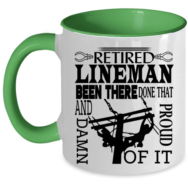 Awesome Retirement Coffee Mug, Retired Lineman Accent Mug