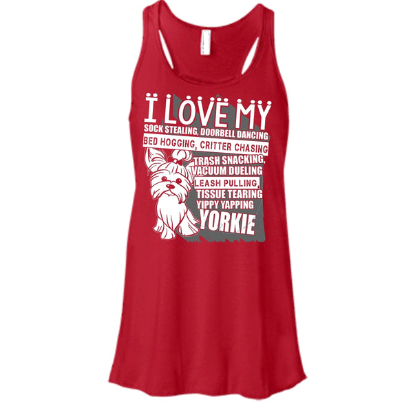 I Love My Sock Stealing T Shirt, Coolest Yorkie T Shirt, Cool T Shirt