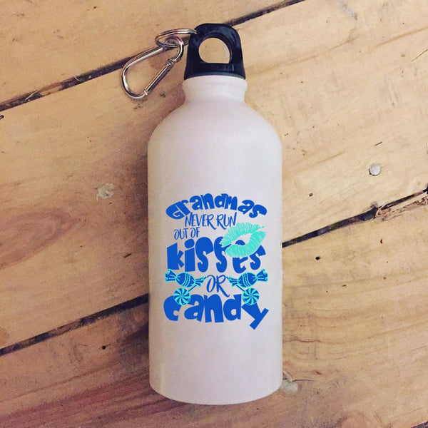 Grandmas Never Run Out Of Kisses Or Candy 20 oz Stainless Steel Bottle,Cute Grandmas Outdoor Sports Water Bottle