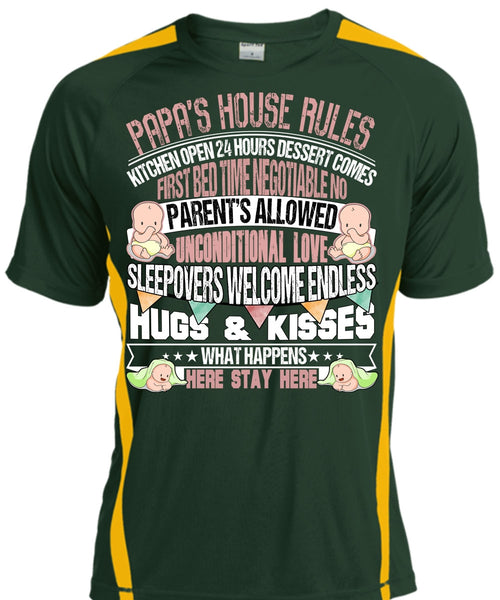 Papa's House Rules T Shirt, Hugs And Kisses T Shirt, Cool Shirt