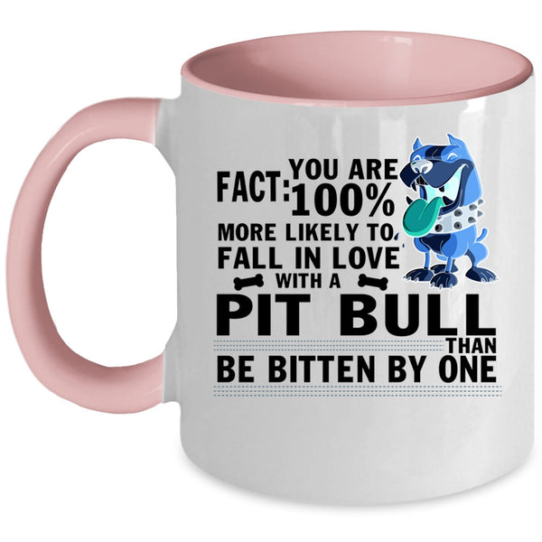 Cute Pitbull Lover Coffee Mug, Fall In Love With A Pit Bull Accent Mug