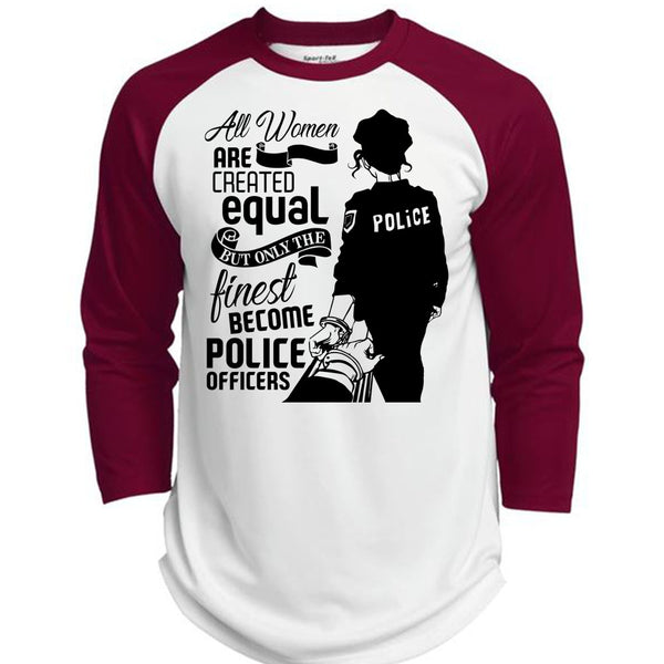All Women Are Created Equal T Shirt, I Love Police T Shirt, Awesome T-Shirts  (Polyester Game Baseball Jersey)