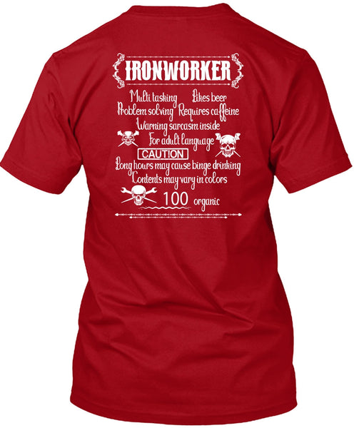 Ironworker Multitasking T Shirt, Likes Beer T Shirt