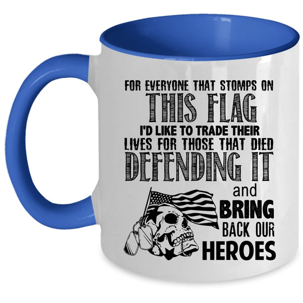 Funny Gift For Veterans Coffee Mug, Cool American Flag Accent Mug