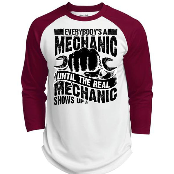 Everybody's A Mechanic T Shirt, I Love Mechanic T Shirt, Awesome T-Shirts  (Polyester Game Baseball Jersey)