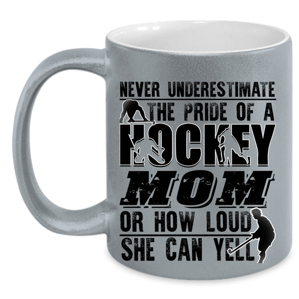 Cute Hockey Mom Coffee Mug, The Pride Of A Hockey Mom Accent Mug