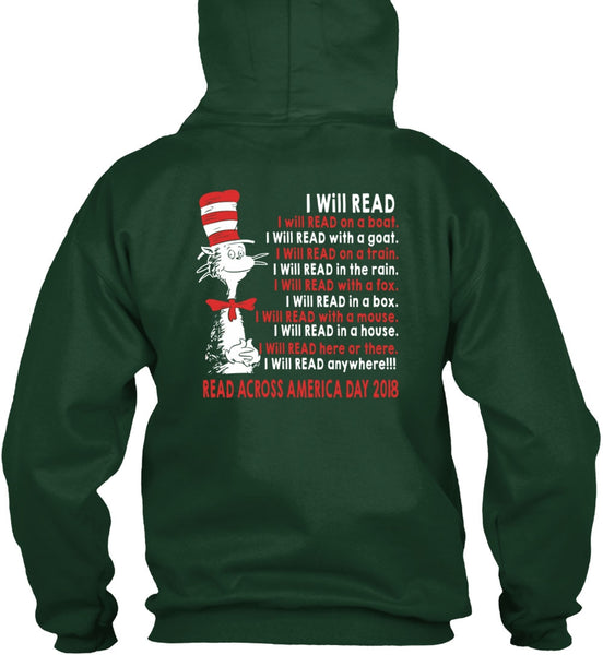 The Cat in the Hat T Shirt, I Will Read With A Mouse T Shirt, I Will Read In A House T Shirt