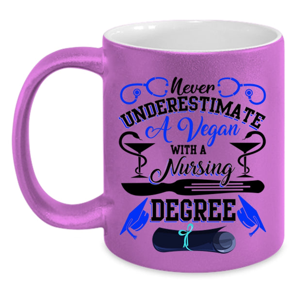 Cute Nurses Coffee Mug, A Vegan With A Nursing Degree Accent Mug
